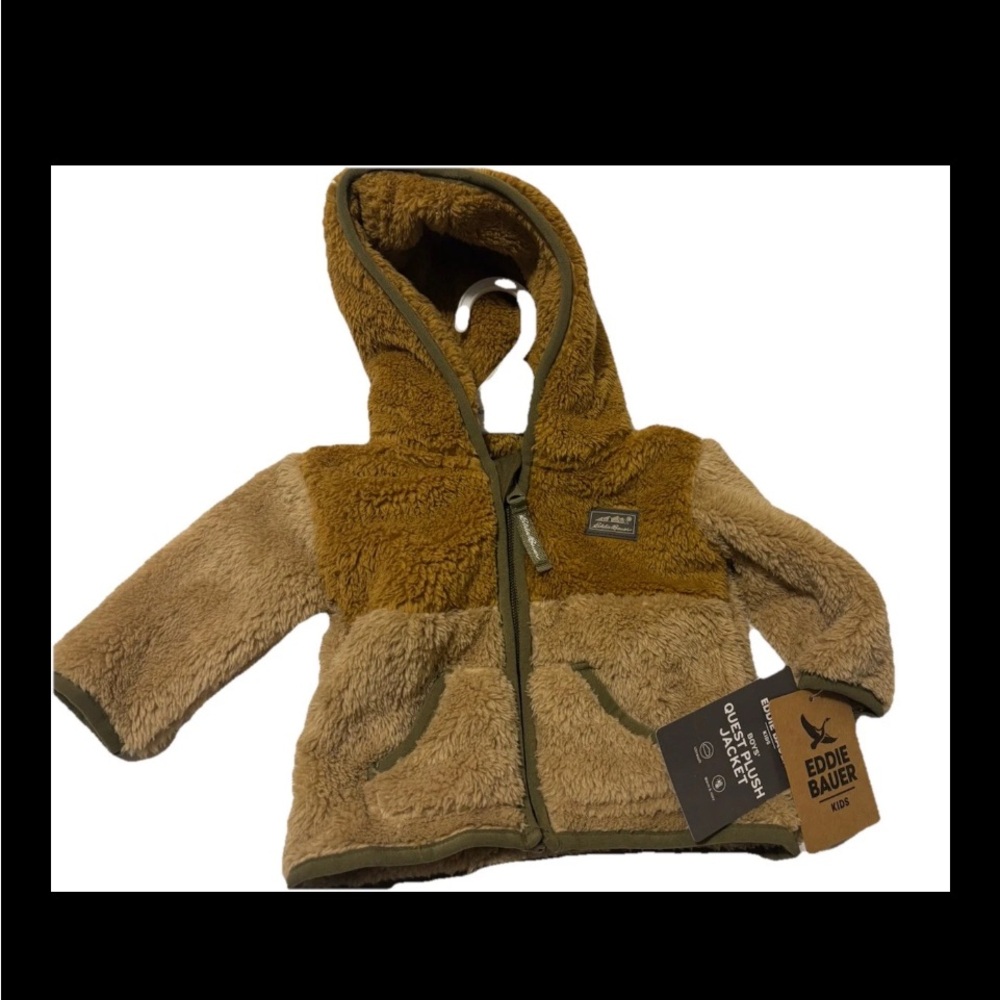 Eddie Bauer Brown and Tan Sherpa Hoodie